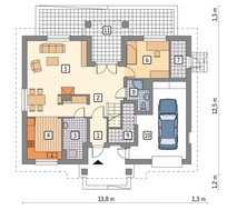 Двухэтажный дом с тремя балконами