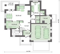 Интересный коттедж с гаражом на 2 машины