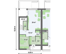 Проект современного двухэтажного коттеджа на две семьи с раздельными входами