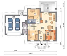 Красивый дом под крышей цвета шоколада