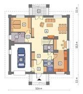 Красивый дом с полукруглыми окнами