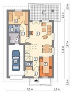 Красивый дом с высокой крышей