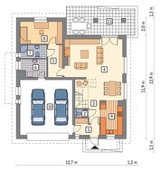 Красивый дом с декором насыщенного цвета