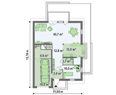 Проект современного дома с гаражом