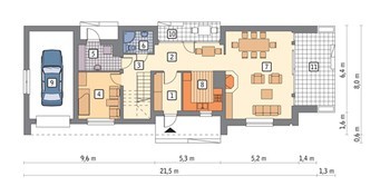 Двухэтажный дом для узкого участка