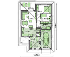 Одноэтажный дом декорированный натуральным камнем