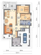 Одноэтажный дом с камином