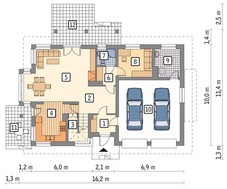 Двухэтажный особняк со светлой гостиной