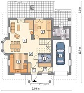 Красивый дом под крышей сложной формы