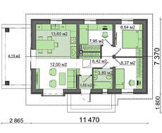 Проект маленького одноэтажного коттеджа