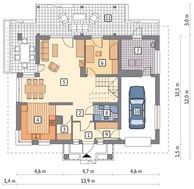 Светлый дом с деревянными декоративными элементами