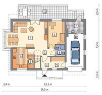 Красивый дом с большой мансардой