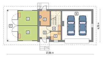 Проект конюшни с гаражом на 2 авто