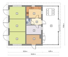 Проект конюшни с большой верандой