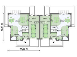 Проект просторного дома на 2 семьи общей площадью 178 кв.м.