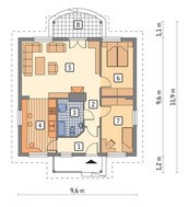 Одноэтажный дом под четырехскатной крышей