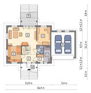 Двухэтажный дом с цокольным этажом