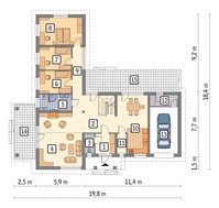 Красивый коттедж с декорированный натуральным камнем