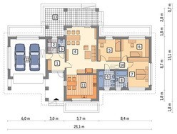 Жилой дом с кирпичными колоннами