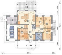 Одноэтажный дом с красивыми верандами