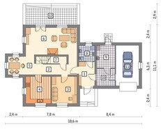 Двухэтажный дом привлекательного вида