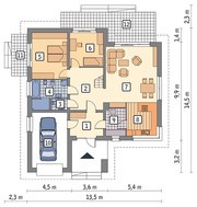 Стильный одноэтажный дом с чердаком