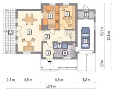 Интересный двухэтажный дом