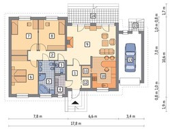Одноэтажный дом привлекательного вида