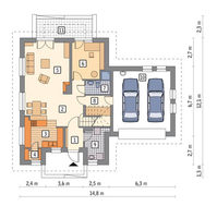 Красивый дом под высокой крышей