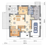 Жилой дом под интересной крышей