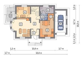 Стильный дом с двумя балконами