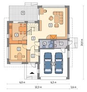 Двухэтажный дом интересной формы