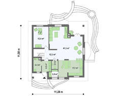 Проект коттеджа с мансардой и кирпичным фасадом
