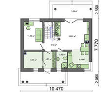 Проект небольшого уютного загородного коттеджа в классическом стиле