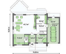 План строительства мансардного дома общей площадью 206 кв.м.