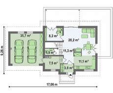 Дом с мансардой и гаражом для 2 авто общей площадью 203 кв.м.