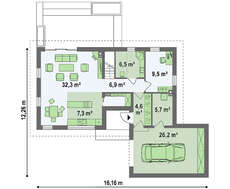 Проект классического мансардного дома площадью 174 кв.м.