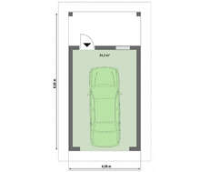 Проект небольшого гаража на 1 авто площадью 24 кв.м.