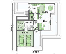 Проект современного коттеджа площадью 214 кв.м.