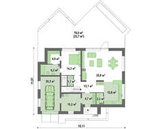 Проект дома с масардой общей площадью 220 кв.м.