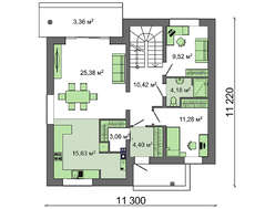 Проект дома площадью 170 кв.м., выполненный в классическом стиле