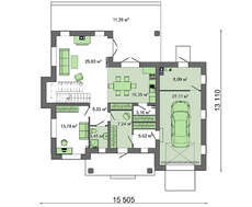 Проект красивого двухэтажного загородного дома площадью 205 кв.м.