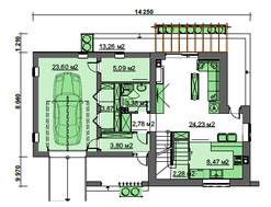 Просторный мансардный жилой дом на 4 спальни