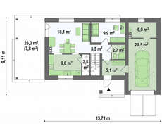 Проект современного двухэтажного коттеджа с летней террасой