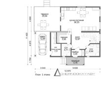 Очаровательный коттедж с просторными навесом и террасой