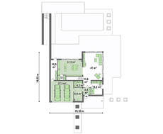 Чертеж большого коттеджа площадью 224 кв. м в европейском стиле