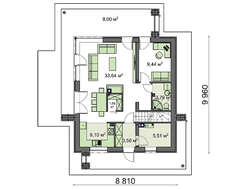 Планировка двухэтажного коттеджа на 133 кв. м с четырьмя спальнями и тремя санузлами