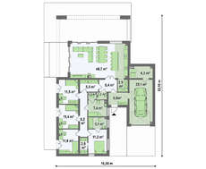 План современного коттеджа на 171 кв. м в минималистическом стиле