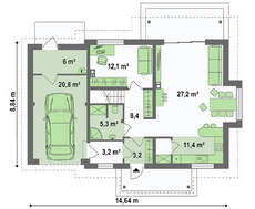 Проект дома с мансардой площадью 188 кв.м.