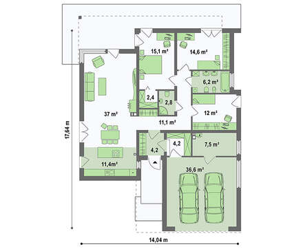 Проект современного коттеджа на 165 кв. м с уникальным экстерьером